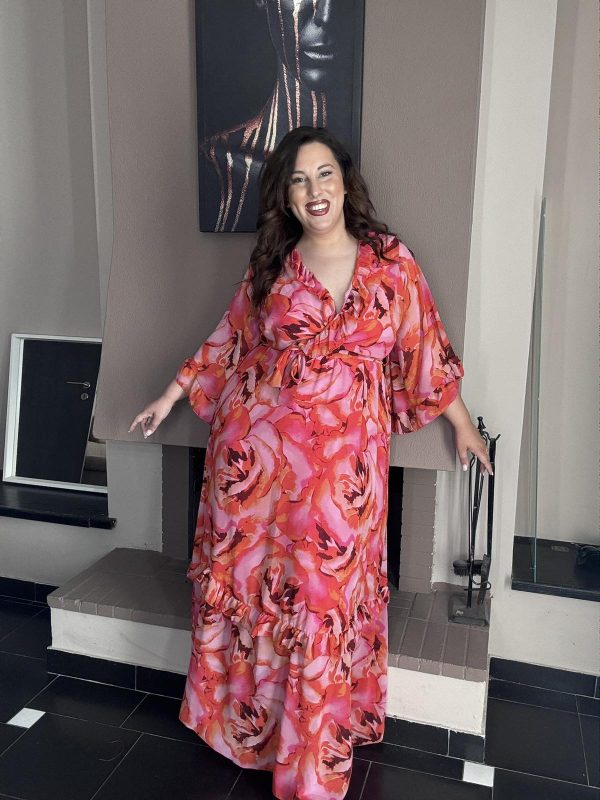 FLORAL MAXI ΦΟΡΕΜΑ ΚΑΡΠΟΥΖΙ - Image 2