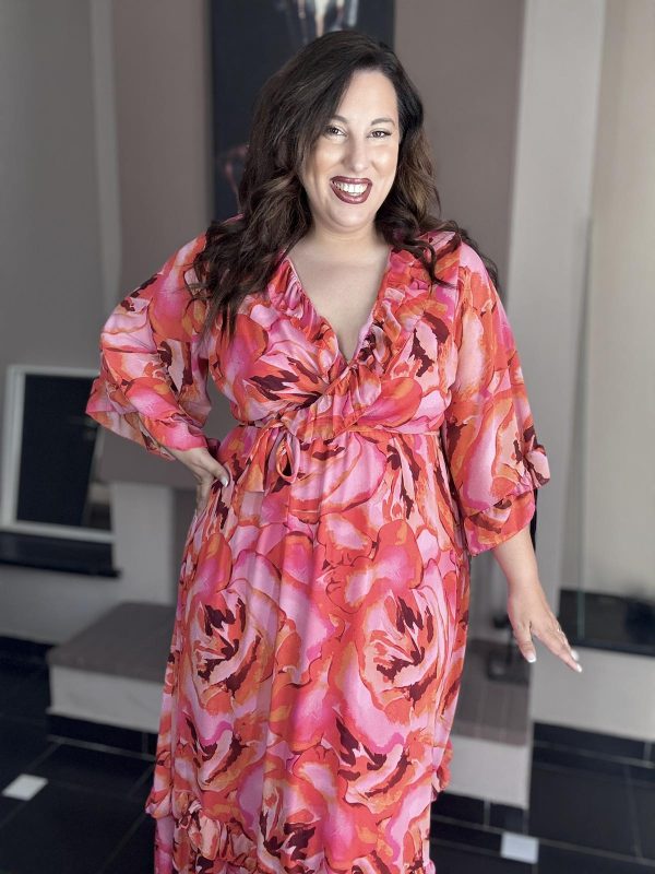 FLORAL MAXI ΦΟΡΕΜΑ ΚΑΡΠΟΥΖΙ - Image 3