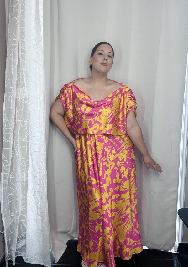 SATEN MAXI MAGENTA GOLD