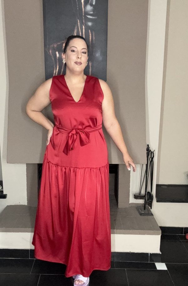 ΚΟΚΚΙΝΟ SATINÈ DRESS - Image 2